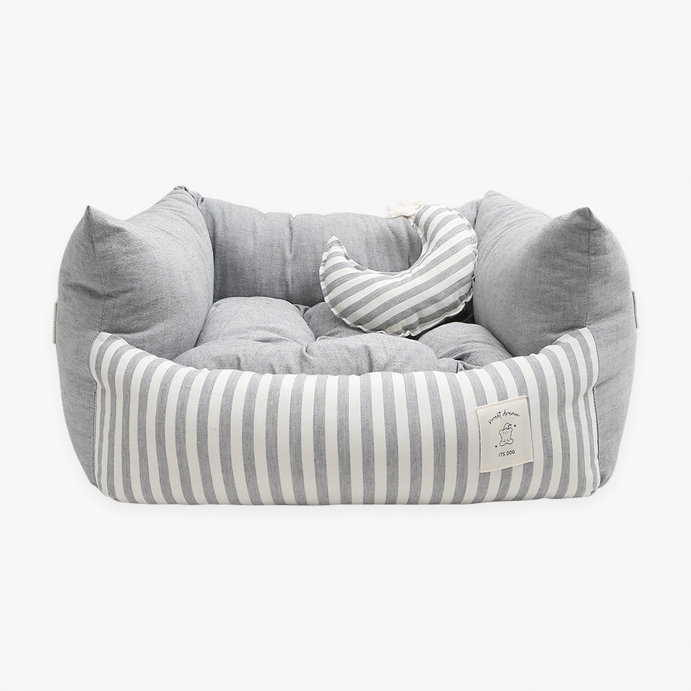 Basic stripe square bed (Gray)